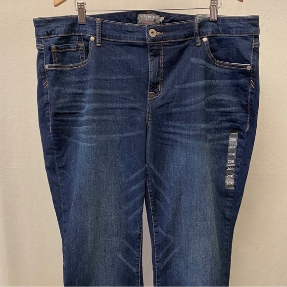 Torrid 20 NWT Boyfriend Straight Jeans Mid Rise Womens Stretch New With Tags - Picture 5 of 16